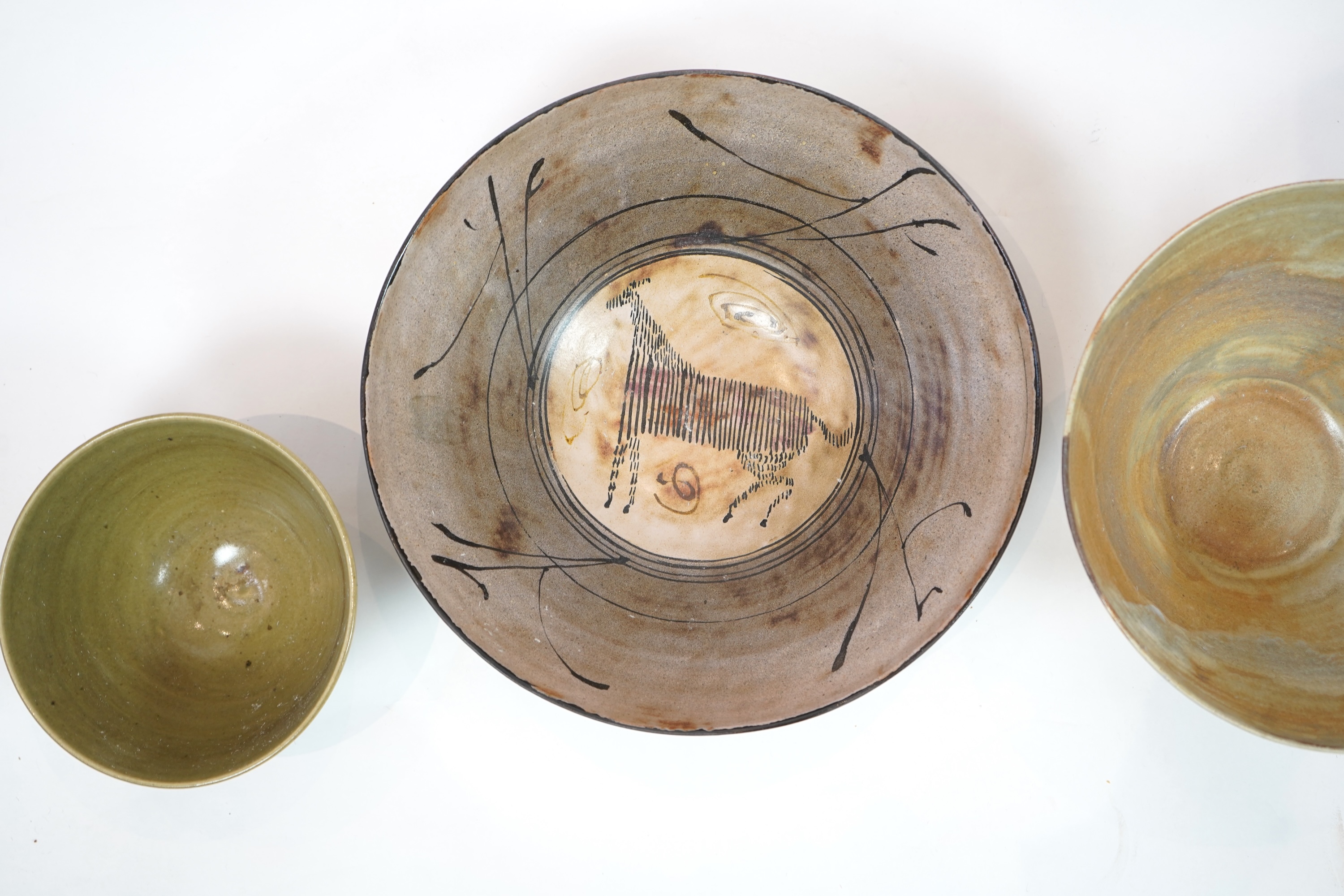 Gilbert Portanier (French, 1926-2023): Two large studio pottery bowls